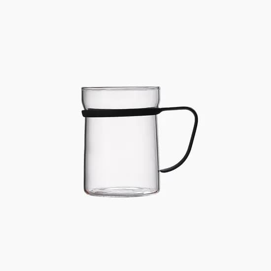 에지리 핏핸드 내열유리 머그컵 (스텐핸들) 440ml, 1개, 클리어