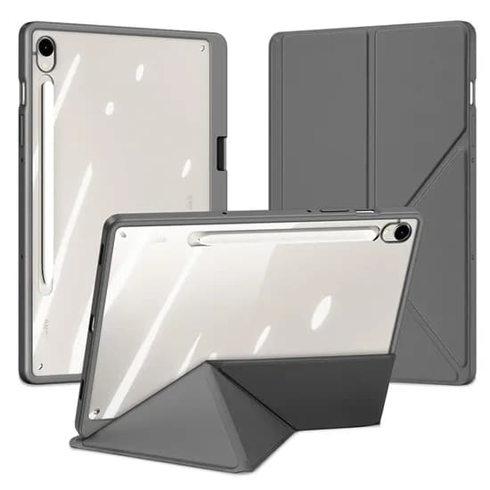 갤럭시탭 S9 FE 케이스 투명 S펜 수납 스마트 북커버 마기 그레이 탭 S9 FE/S9