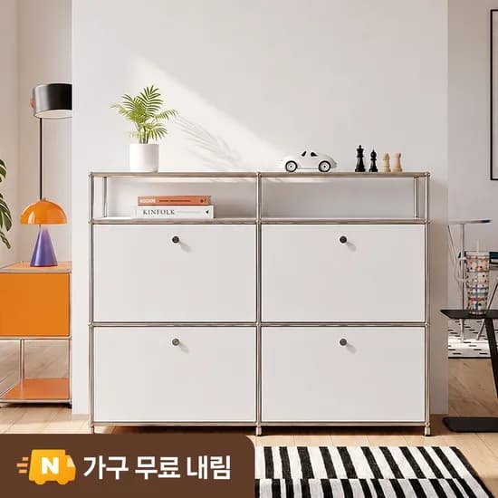 나무뜰 플로이 모듈 서랍장 미드센츄리 드레스룸 수납장 1200x400x940mm, 3단, 화이트