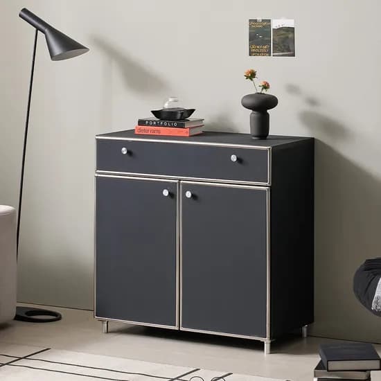 나무뜰 플로이 모듈 서랍장 미드센츄리 드레스룸 수납장 800x400x800mm, 2단, 블랙