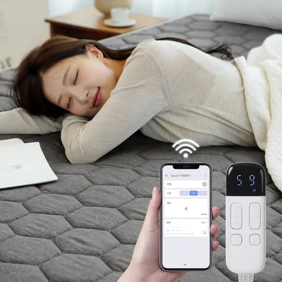 곰표한일 IOT 카본 탄소매트 전자파없는 EMF 전기요 원격제어1인용 네츄럴그레이 미니싱글