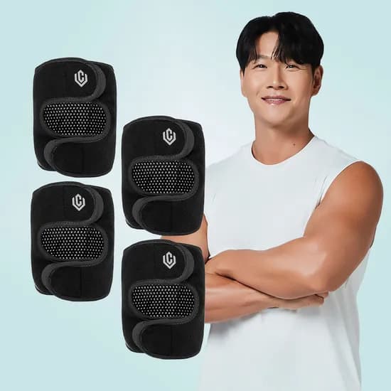 셀버린 관절 무릎 보호대 스포츠 마라톤 배드민턴 러닝 헬스 등산 테니스 블랙, 4팩