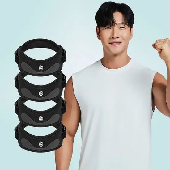 셀버린 슬개건 보호대 무릎 스트랩 스포츠 마라톤 배드민턴 러닝 헬스 등산 블랙, 4팩