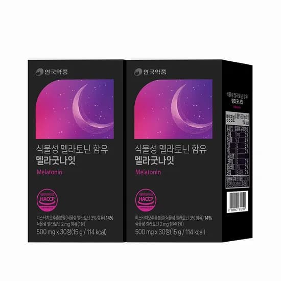 안국약품 멜라굿나잇 식물성 멜라토닌 2mg 30정, 2개