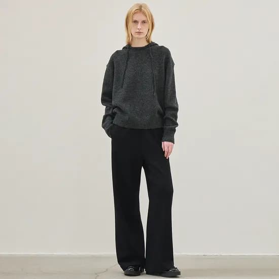 hoodie wool sweater (charcoal)