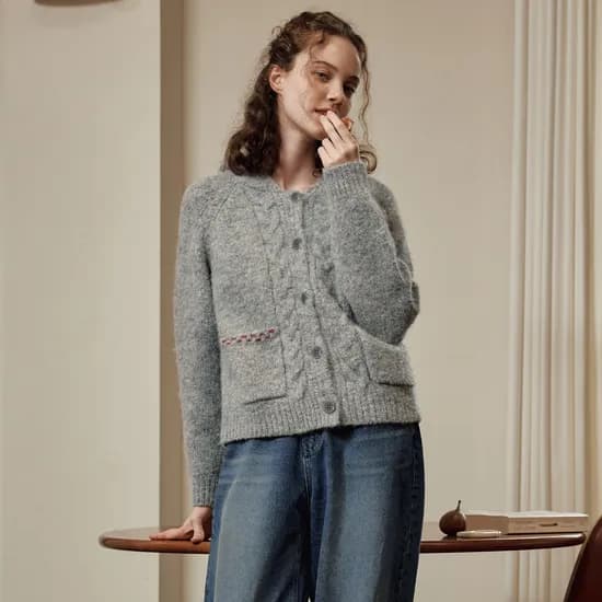 스티치 포인트 가디건 STITCH POINT CARDIGAN / GRAY