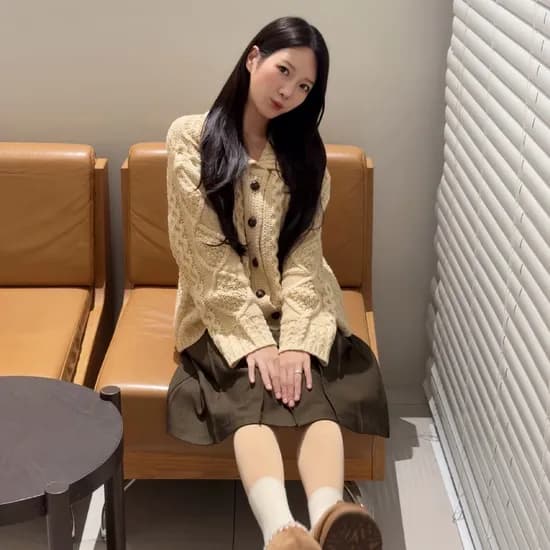 그레인 울 가디건 GRAIN WOOL CARDIGAN / CREAM