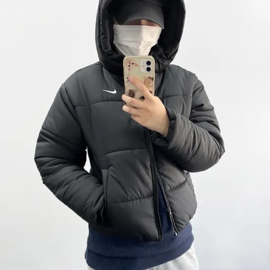 나이키 여성 숏 패딩 써마핏 루즈 경량 후드 다운 자켓
