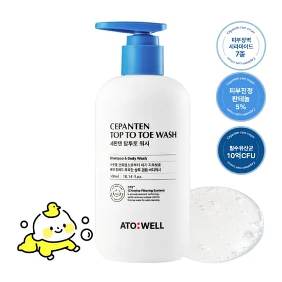 아토웰 아기 신생아 유아 바디워시 샴푸 올인원 세판텐 탑투토 워시 300ml 1개