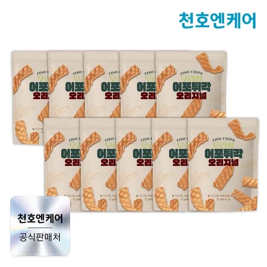 천호엔케어 글루텐프리 꾸이 100% 우리쌀 어포튀각 오리지널맛 15g, 10개