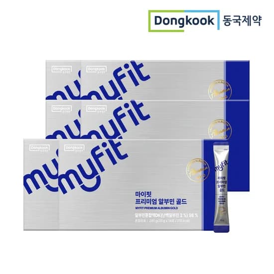 동국제약 마이핏 마시는 알부민 액상 스틱 프리미엄 골드 난백 실크 14포, 6개