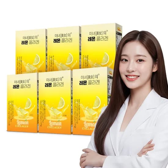 미녀의 레몬콜라겐 30g 비타민 저분자 피쉬콜라겐 젤리 스틱 14포 6개