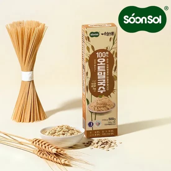 순솔 오트밀면 100% 순 오트밀 국수 면 500g 1개