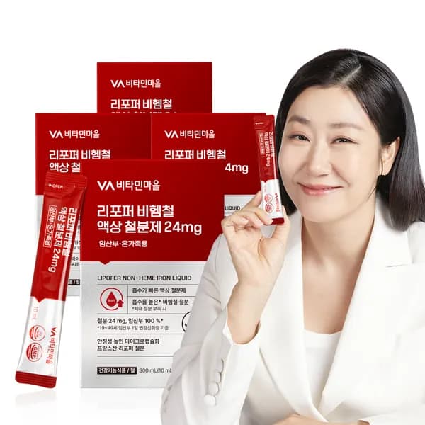 비타민마을 리포퍼 비헴철 액상 철분제 24mg 30포, 4개