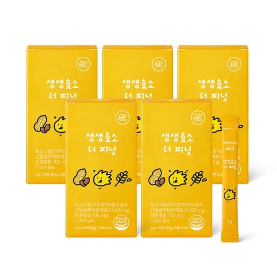 NGT 카무트 생생효소 더 피넛 네츄럴굿띵스 글루텐분해 30포, 5개