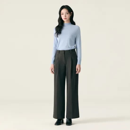 로엠 헤비기모 원턱 와이드 슬랙스_RMTWG11R11