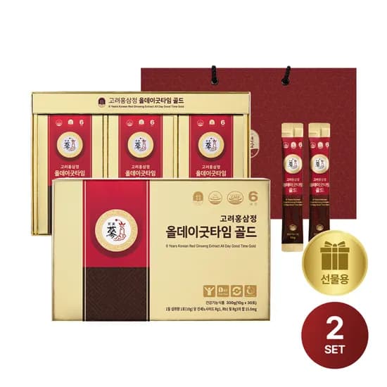 PNBG 풍년보감 고려홍삼정 진액 올데이굿타임 골드 홍삼스틱 홍삼선물세트 30포 2개