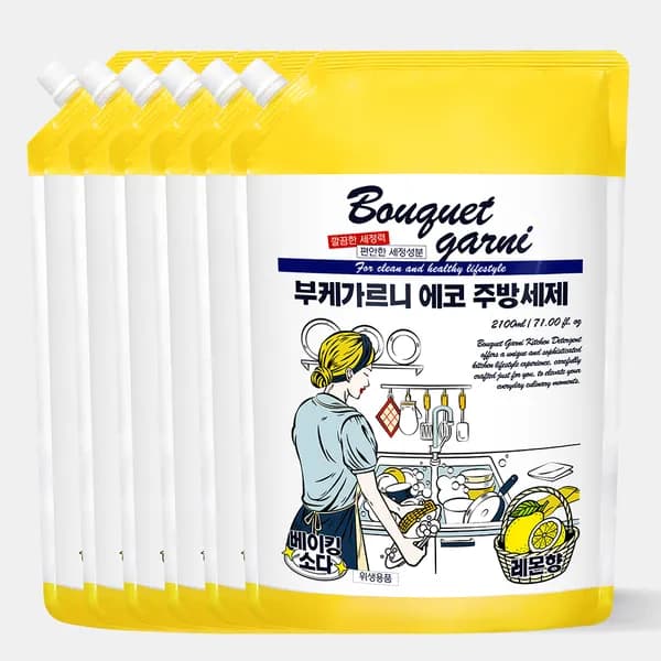 부케가르니 주방세제 리필형 2.1L 6개