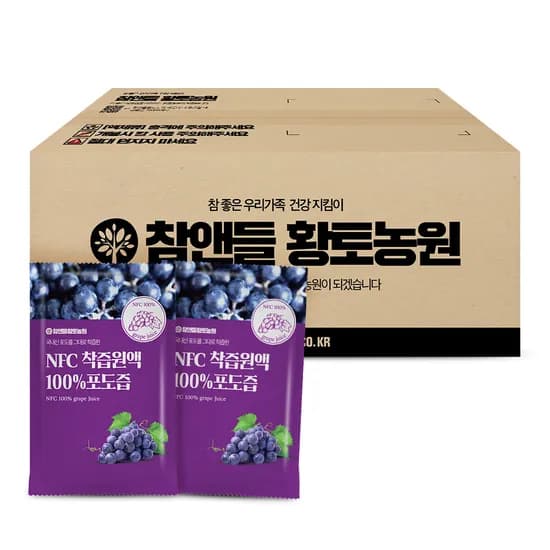 참앤들황토농원 NFC 착즙원액 100% 포도즙 100포 49,720원