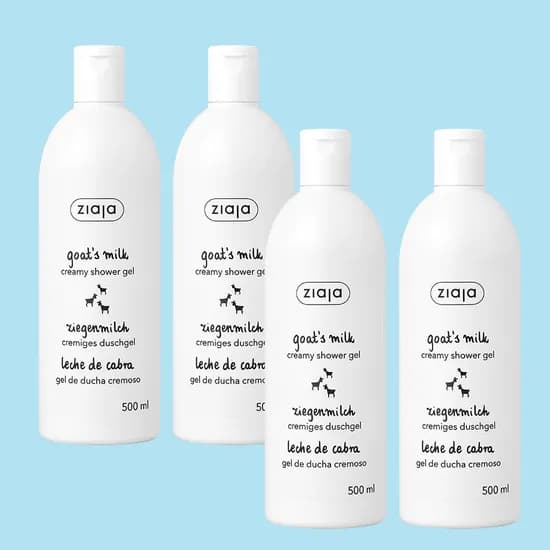 온가족 바디워시 대용량 세트 지아자 산양유 바디워시 약산성 샤워젤 베이비파우더, 500ml, 4개
