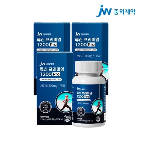 JW중외제약 류신 프리미엄 1200 Pro 1200mg 60정, 3개