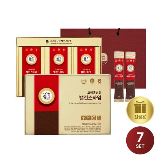 PNBG 풍년보감 고려홍삼정 밸런스타임 진액스틱 홍삼선물세트 30포 7개