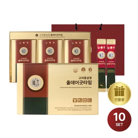 PNBG 풍년보감 고려홍삼정 진액 올데이굿타임 스틱 멀티비타민 홍삼선물세트 30포 10개