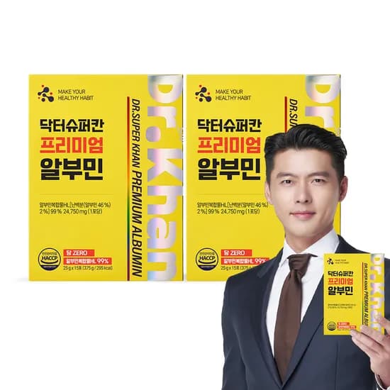 닥터슈퍼칸 프리미엄 알부민 마시는알부민 스틱 난백 15포, 2개