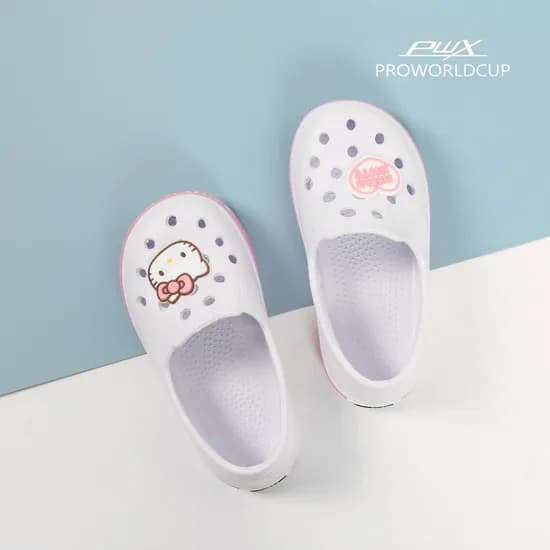 PWX 초등 미끄럼방지 캐릭터 헬로키티 로 EVA실내화(WT)