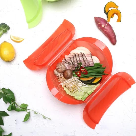 아이다 이지 실리콘 전자레인지 만능 찜기 24cm, 레드
