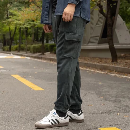 뒤란 코듀로이 융기모 조거 카고 팬츠 딥그린 XL