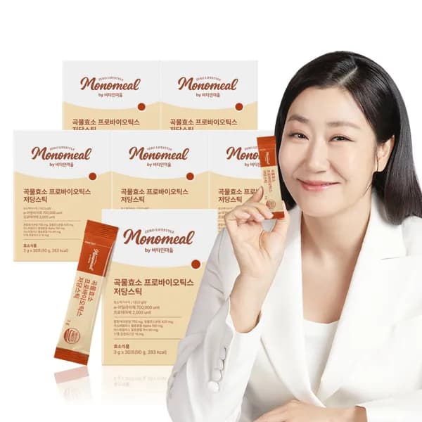 비타민마을 모노밀 곡물효소 프로바이오틱스 저당스틱 30포 6개