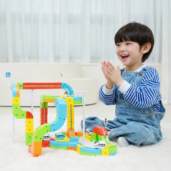 아오라 레일블럭 전동 기차 장난감 놀이 큐브 베이직세트 48pcs