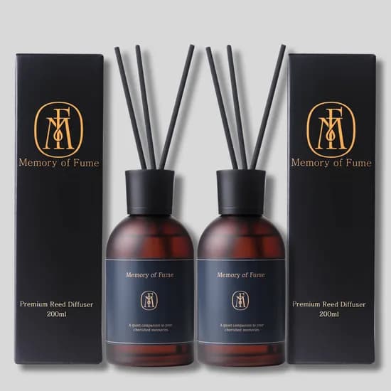 메모리오브퓸 실내디퓨저 선물 유리병 호텔 방향제 실키플라워,벨벳시트러스, 200ml, 2개
