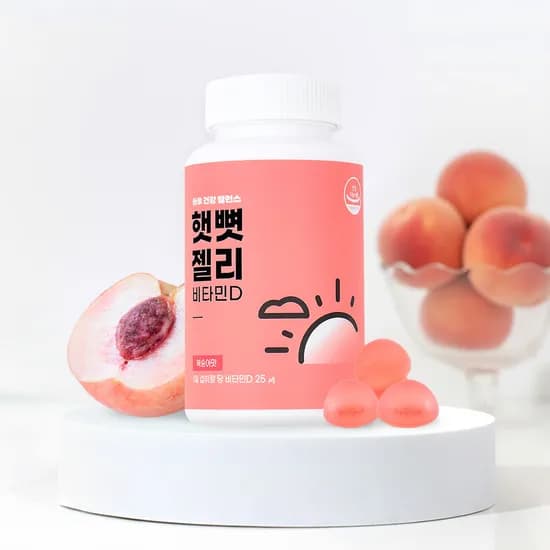 니몸내몸 햇뼛 젤리 츄어블 햇빛 비타민D 복숭아 맛 대용량 수험생 가족 70구미, 1개