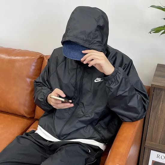 나이키 바람막이 윈드러너 우븐 라인드 스톰핏 후드 러닝 레인 자켓