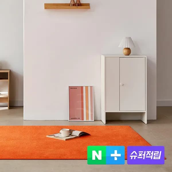아담데코 크로마팝 러그 포인트 네온 컬러 카페트 오렌지, 사각XS(100x150)