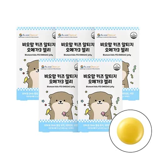 비오맘 키즈 어린이 아기 알티지 오메가3 젤리 30구미, 5개