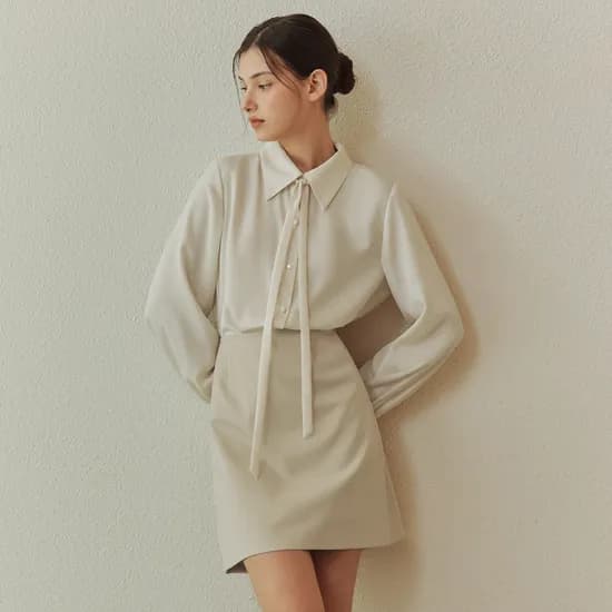 베이직 타이 블라우스 BASIC TIE BLOUSE