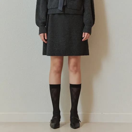로맨틱 니트 스커트 ROMANTIC KNIT SKIRT / CHARCOAL