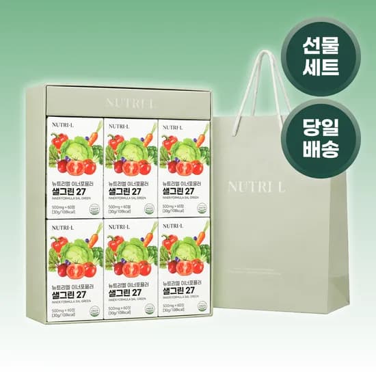 뉴트리엘 샐그린27 식이섬유 유산균 장건강 식전야채 식단관리 영양제 60정, 6개