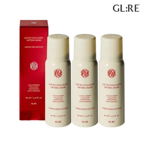 지엘리 락토 콜라겐 뿌리는 마스크팩 80ml 레드 에디션 3개