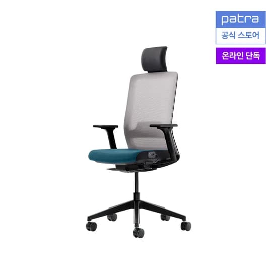 파트라 라온 업 컴퓨터 학생 의자 온열시트 CORM11HPABS BK 그레이 블루