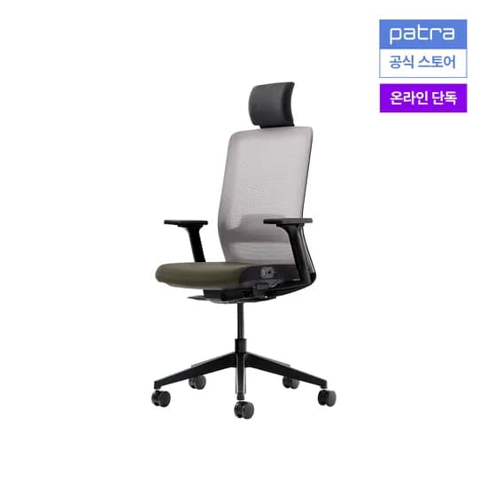 파트라 라온 업 컴퓨터 학생 의자 온열시트 CORM11HPABS BK 그레이 그린
