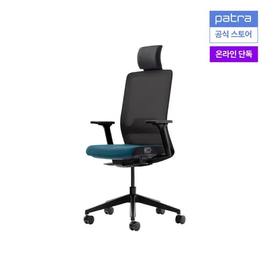 파트라 라온 업 컴퓨터 학생 의자 온열시트 CORM11HPABS BK 블랙 블루