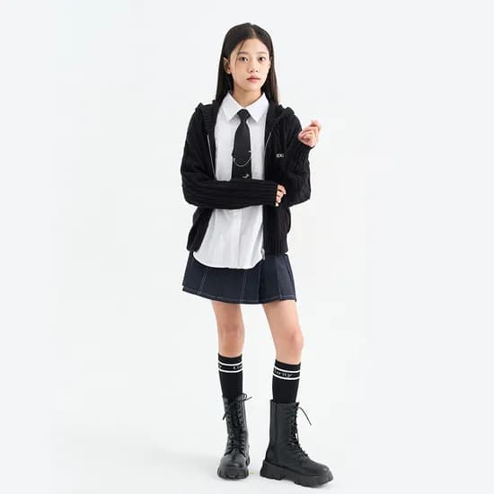 더데이걸 데님 라이크 플리츠 스커트 TGWH26S02