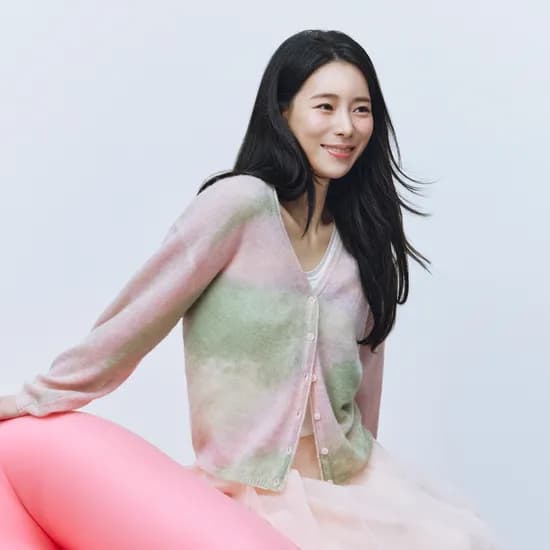 더엣지 알파카혼방 옴브레 가디건