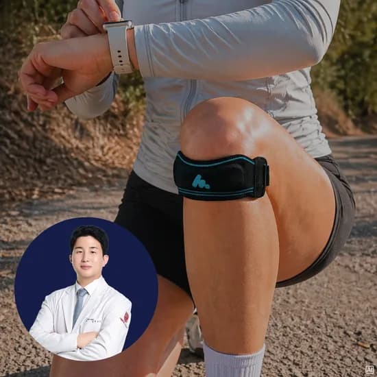 뮤피츠 코어 무릎보호대 러닝 달리기 슬개골 슬개건 연골 테이핑 배드민턴 크로스핏 스트랩