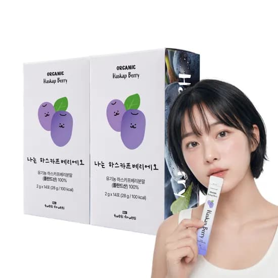 뚜띠프루티 하스카프베리 유기농 동결건조 스틱 분말 100% 폴란드산 14포, 2개