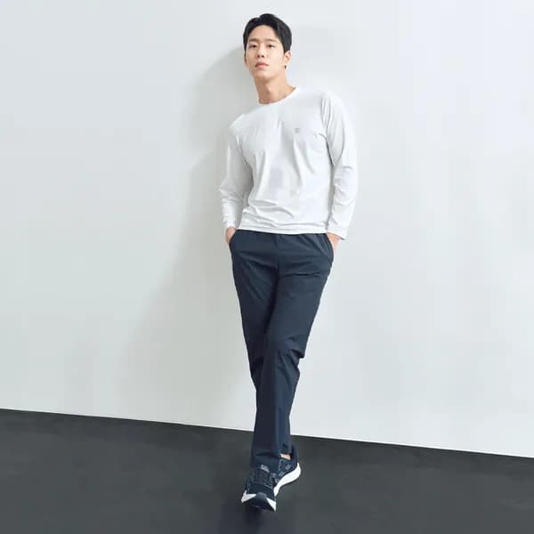 남성 스트레치 웜업 여름 긴 바지 편안한 팬츠 Q126-4506-07